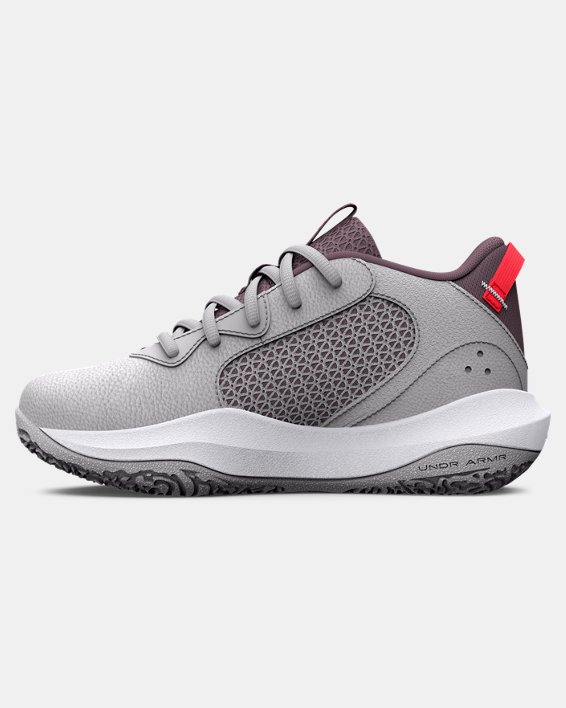 Pre-School UA Lockdown 6 Basketball Shoes in Gray image number 1